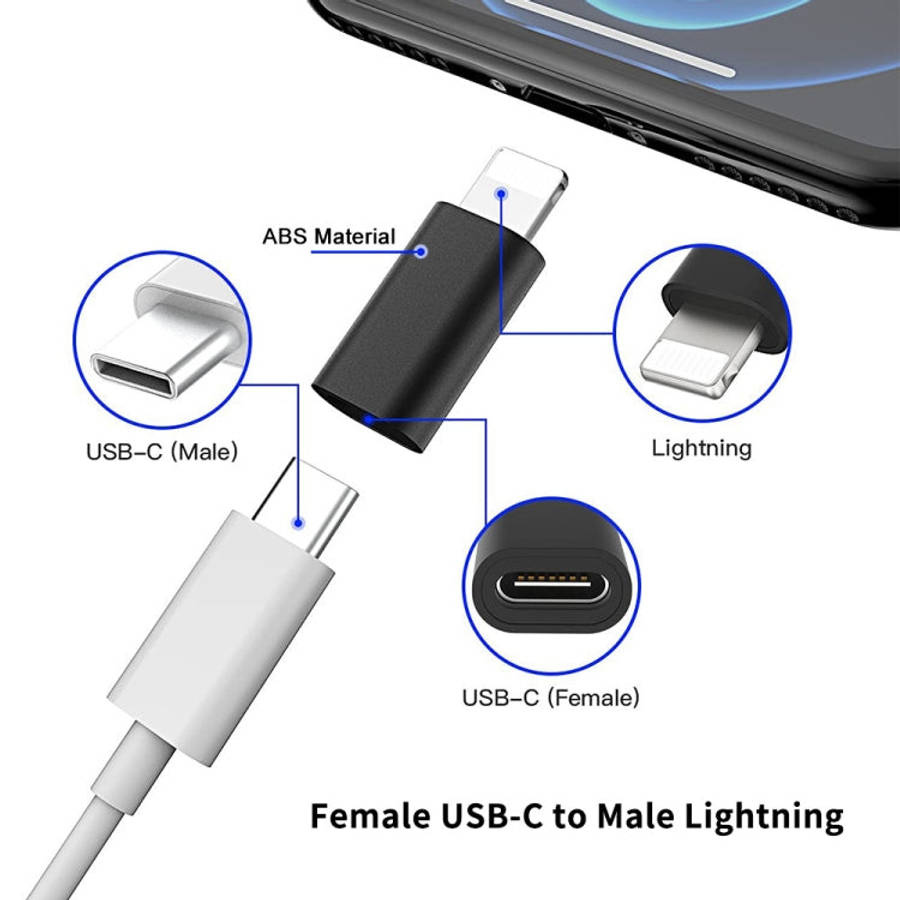 ENKAY Hat-Prince HC-6 Mini ABS USB-C / Type-C 3.1 to 8 Pin Port Connector Adapter(White), Black, ...