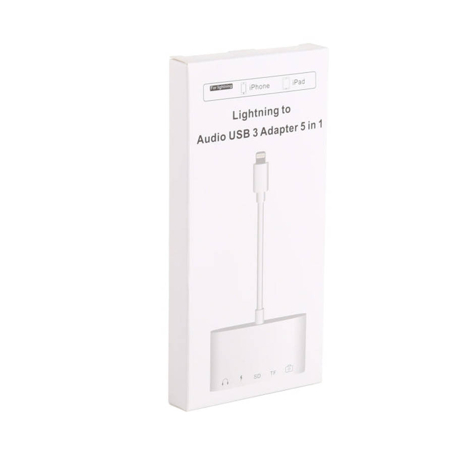 5 in 1  8 Pin to USB HUB And USB-C / Type-C And 3.5mm Earphone And SD And TF Card Reader