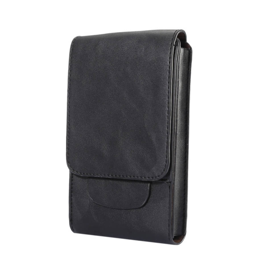 6.3 inch and Below Universal Crazy Horse Texture 3 Pouches Vertical Flip Leather Case with Belt H...