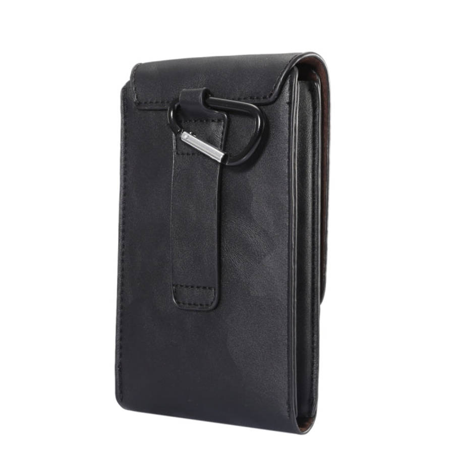 6.3 inch and Below Universal Crazy Horse Texture 3 Pouches Vertical Flip Leather Case with Belt H...