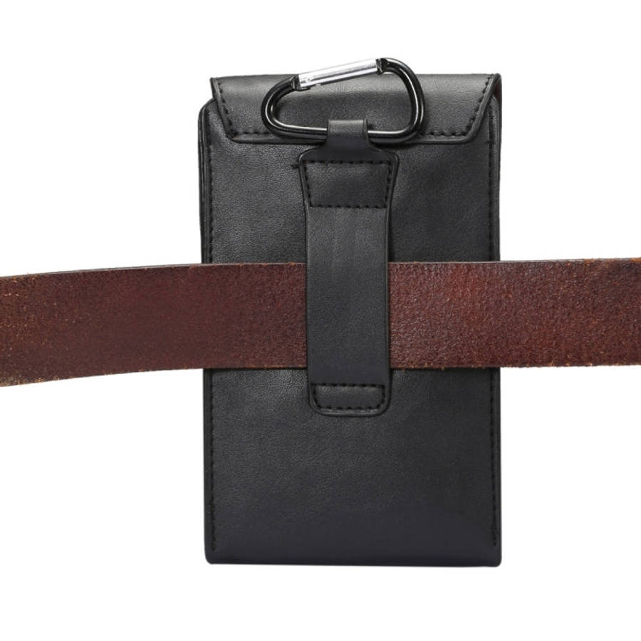 6.3 inch and Below Universal Crazy Horse Texture 3 Pouches Vertical Flip Leather Case with Belt H...