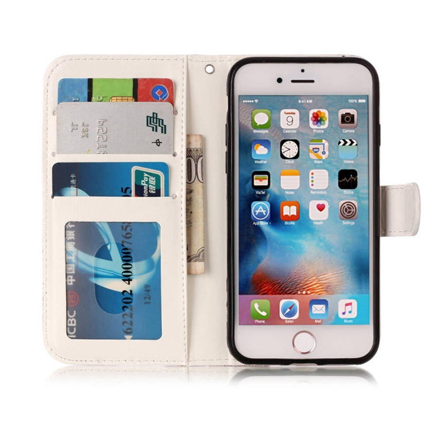 For iPhone 8 & 7 Embossed Horizontal Flip Leather Case with Holder & Card Slots & Wallet & Photo ...