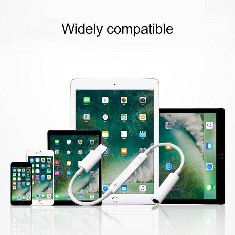 8 Pin Male to 3.5mm Female Headphone Jack Wire Control Bluetooth Audio Adapter, Support Music, Ca...