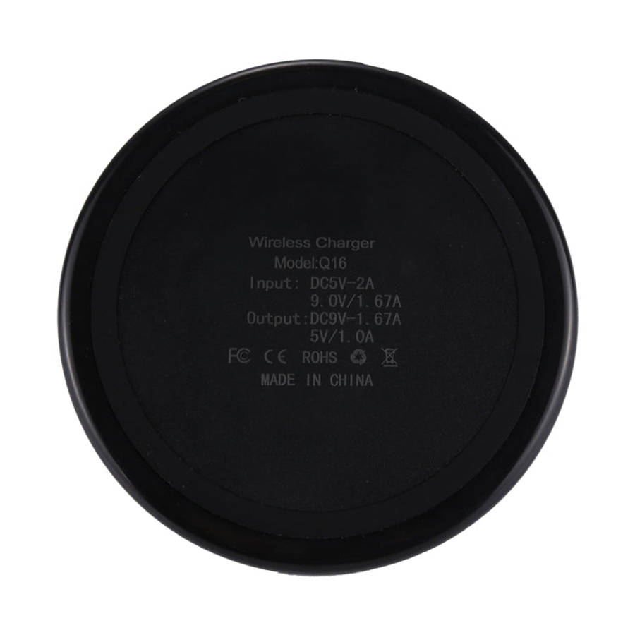 DC 9V 1.67A / 5V 1A Universal Round Shape Qi Standard Fast Wireless Charger with Indicator Light,...