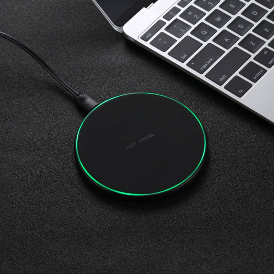 DC 9V 1.67A / 5V 1A Universal Round Shape Qi Standard Fast Wireless Charger with Indicator Light,...