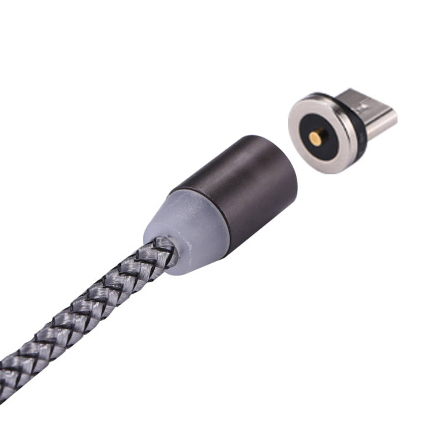 1.05m 8 Pin + Micro USB + USB-C / Type-C to USB Weave Data Sync Charging Cable with LED Indicator
