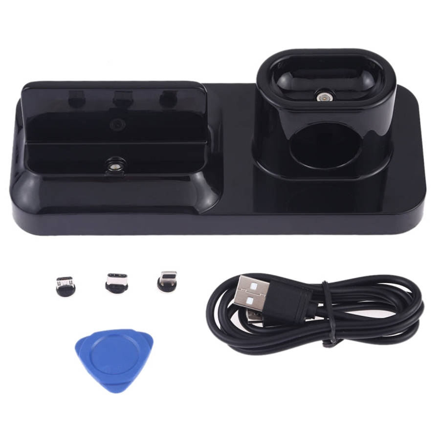 Wireless Rechargeable Base Charging Station Holder for Mobile Phone & Headset, with Micro USB + U...