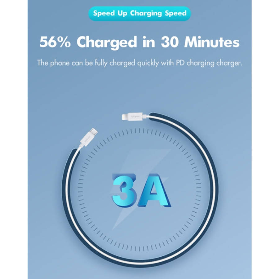 ROCK Space Z19 PD  20W 3A USB-C / Type-C to 8 Pin Fast Charging TPE Data Cable, Cable Length: 1m,...