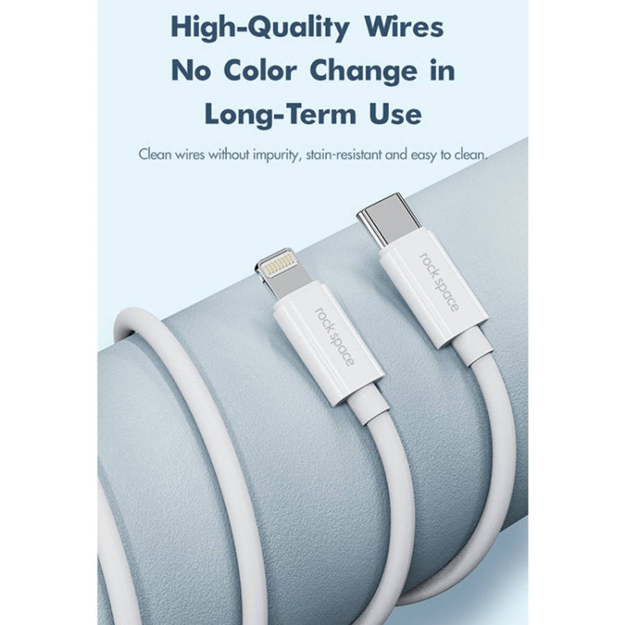 ROCK Space Z19 PD  20W 3A USB-C / Type-C to 8 Pin Fast Charging TPE Data Cable, Cable Length: 1m,...