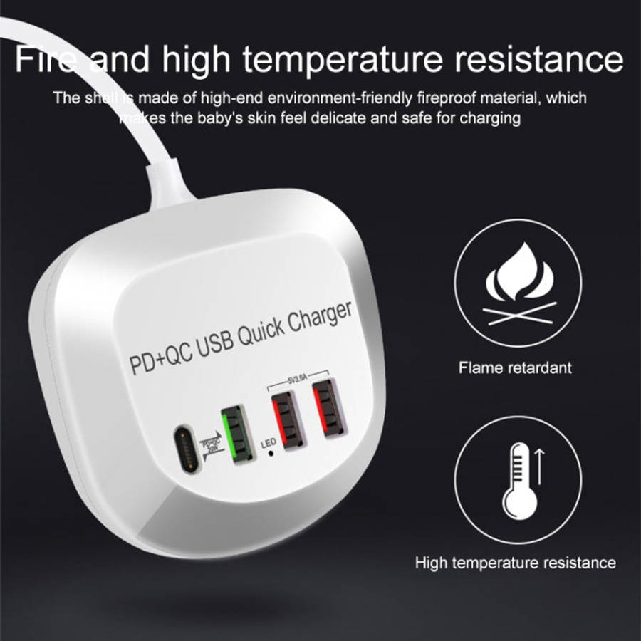 WLX-T3P 4 In 1 PD + QC Multi-function Smart Fast Charging USB Charger, WLX-T3P UK Plug, WLX-T3P U...