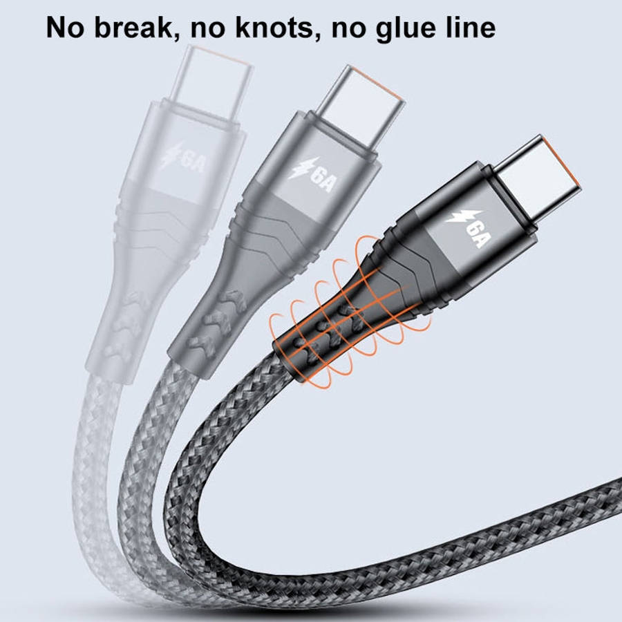 ADC-138 66W 3 in 1 USB to 8 Pin + Micro USB + USB-C / Type-C Fast Charging Braided Data Cable, Ca...