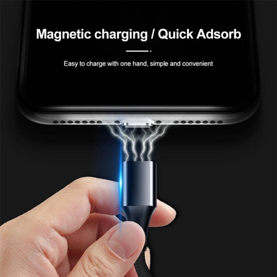 M11 3 in 1 3A USB to 8 Pin + Micro USB + USB-C / Type-C Nylon Braided Magnetic Data Cable, Cable ...