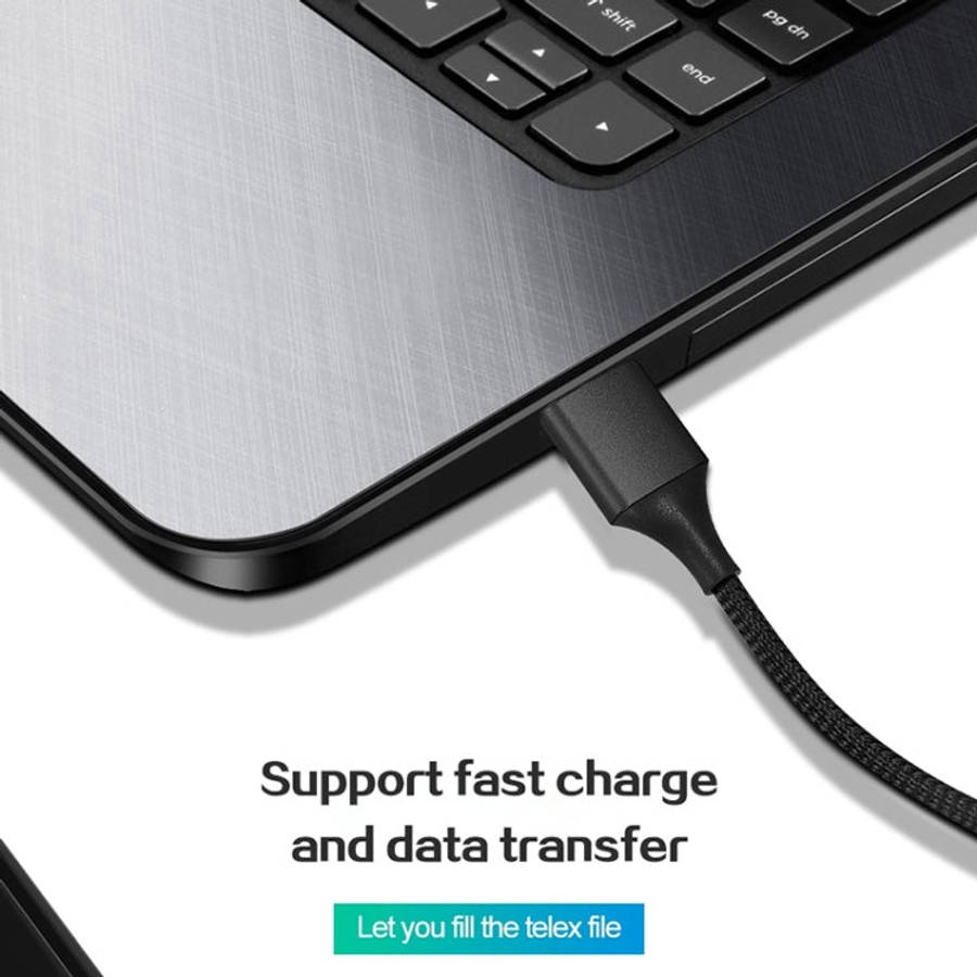 M11 3 in 1 3A USB to 8 Pin + Micro USB + USB-C / Type-C Nylon Braided Magnetic Data Cable, Cable ...