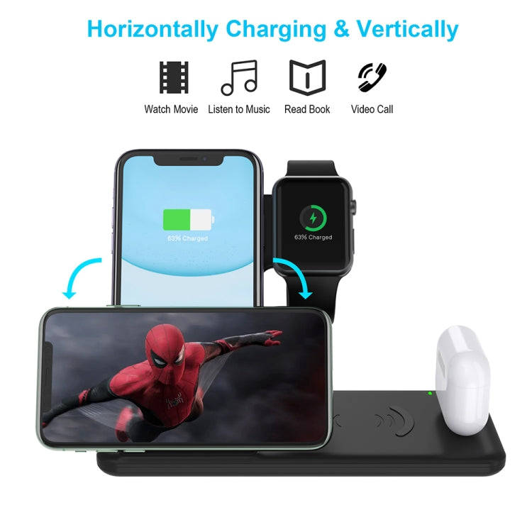 Q20 4 In 1 Wireless Charger Charging Holder Stand Station For iPhone / Apple Watch / AirPods, Sup...