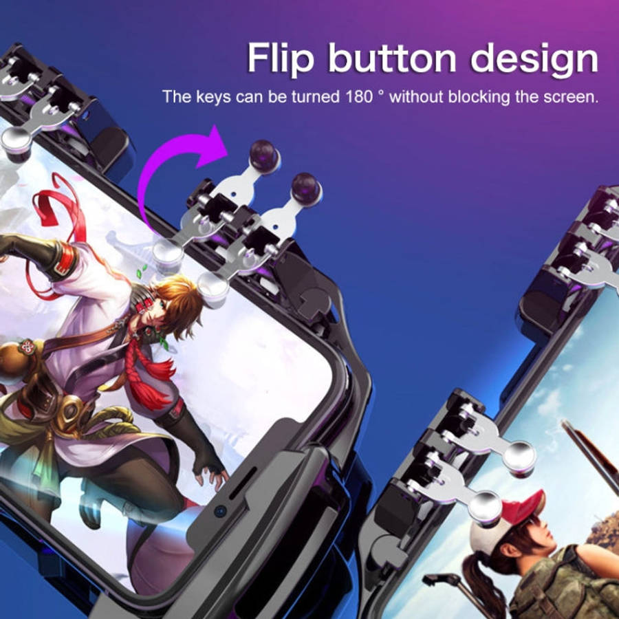 AK77 1200mAh Battery Edition Six-finger Linkage Multi-function Mobile Phone Gamepad with Bracket,...