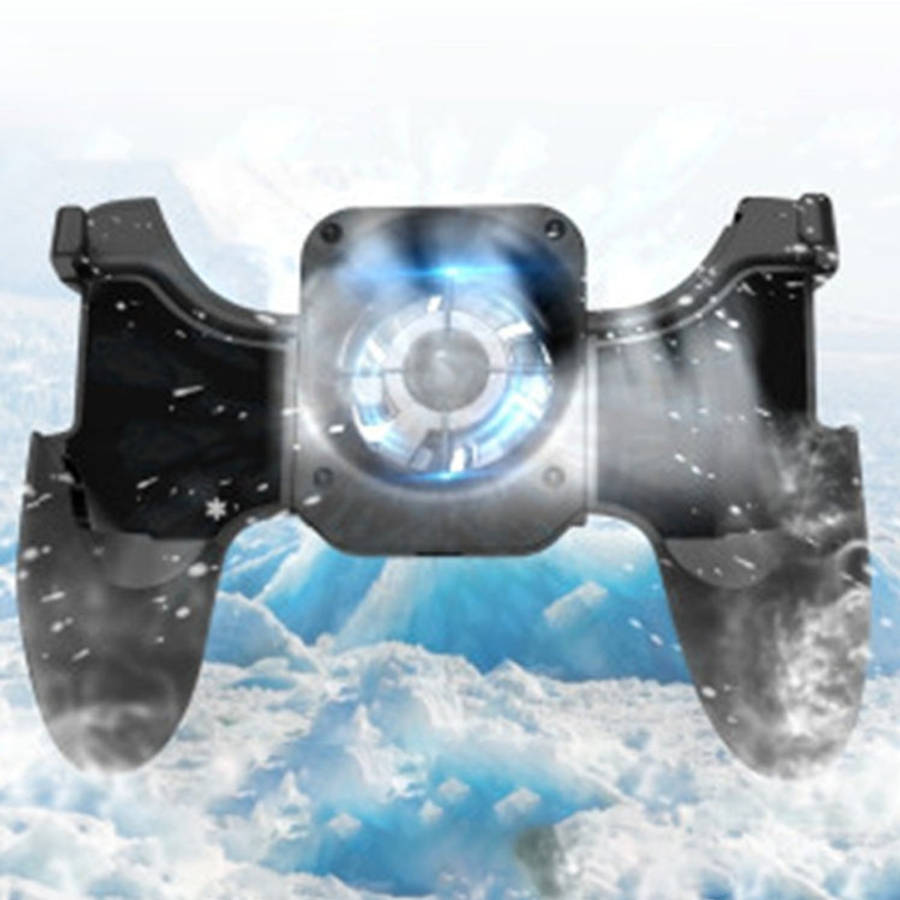 S-02 Six-finger Linkage Cool Wind Cooling Mobile Phone Gamepad with Bracket, Suitable for 4.7-6.5...