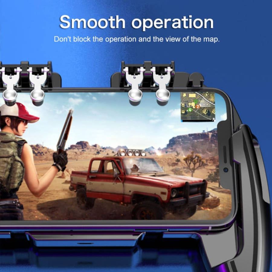 S-02 Six-finger Linkage Cool Wind Cooling Mobile Phone Gamepad with Bracket, Suitable for 4.7-6.5...