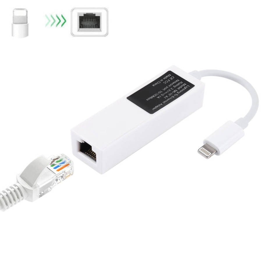 NK107A1 8 Pin to RJ45 Ethernet LAN Network Adapter Cable for iPhone / iPad Series, Total Length: ...