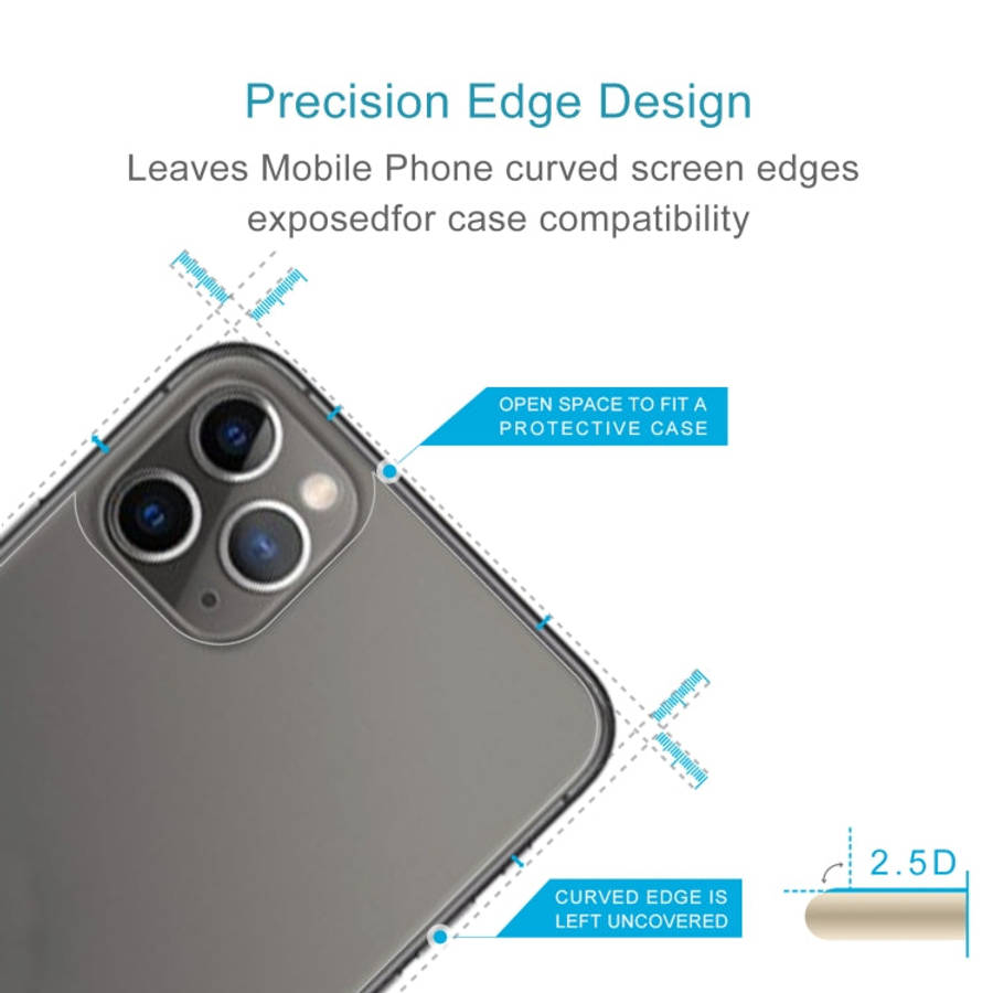 For iPhone 11 Pro Max 9H 2.5D Half - Screen Transparent Mobile Phone Tempered Glass Film Back Fil...