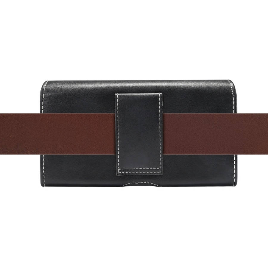 Men Lambskin Texture Multi-functional Universal Mobile Phone Waist Pack Leather Case for 5.2 Inch...