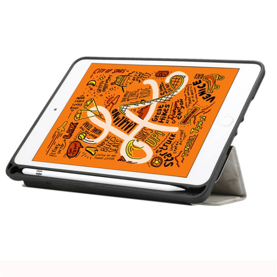 Marble Texture Pattern Horizontal Flip Leather Case for iPad Mini 2019, with Three-folding Holder...