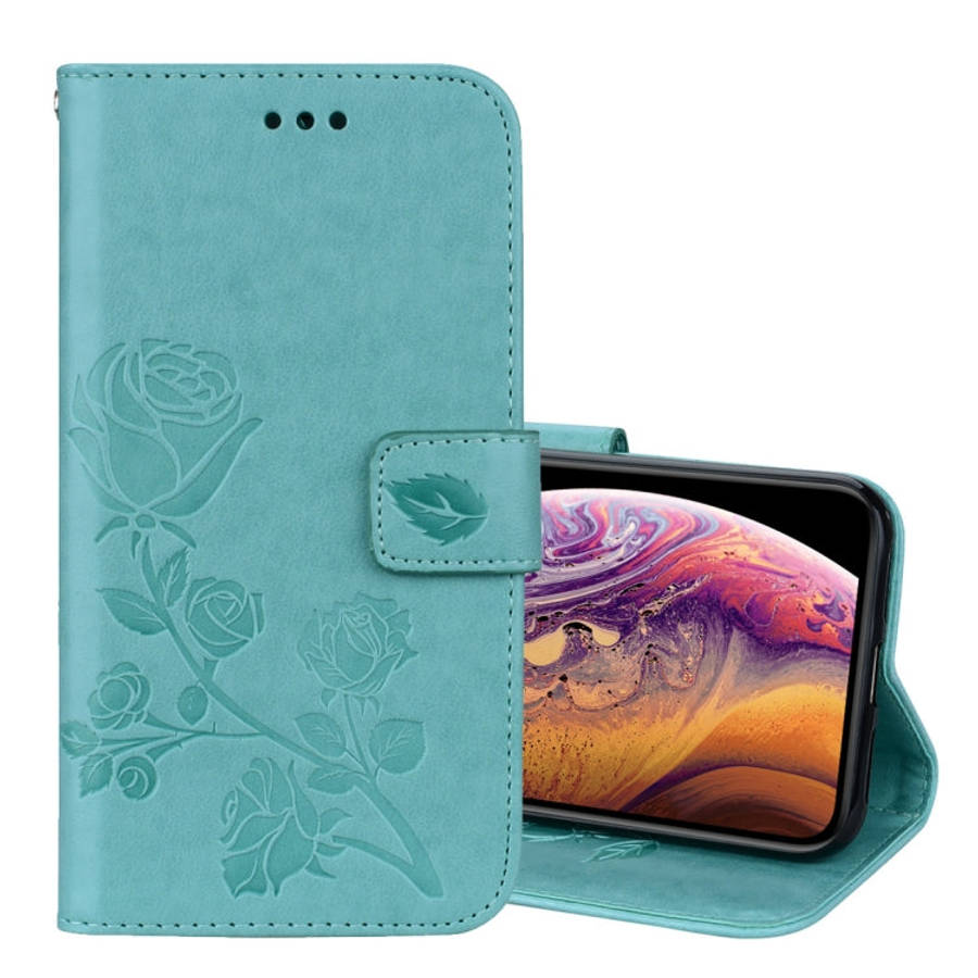 For iPhone XS Max Rose Embossed Horizontal Flip PU Leather Case with Holder & Card Slots & Wallet...