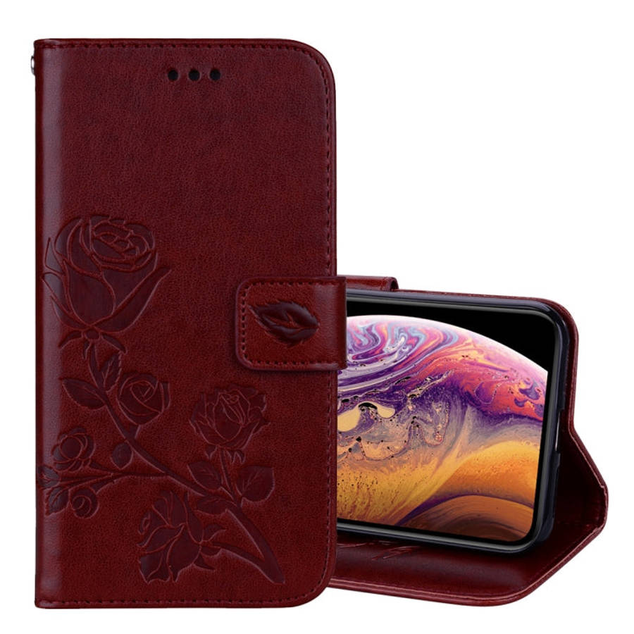 For iPhone XS Max Rose Embossed Horizontal Flip PU Leather Case with Holder & Card Slots & Wallet...