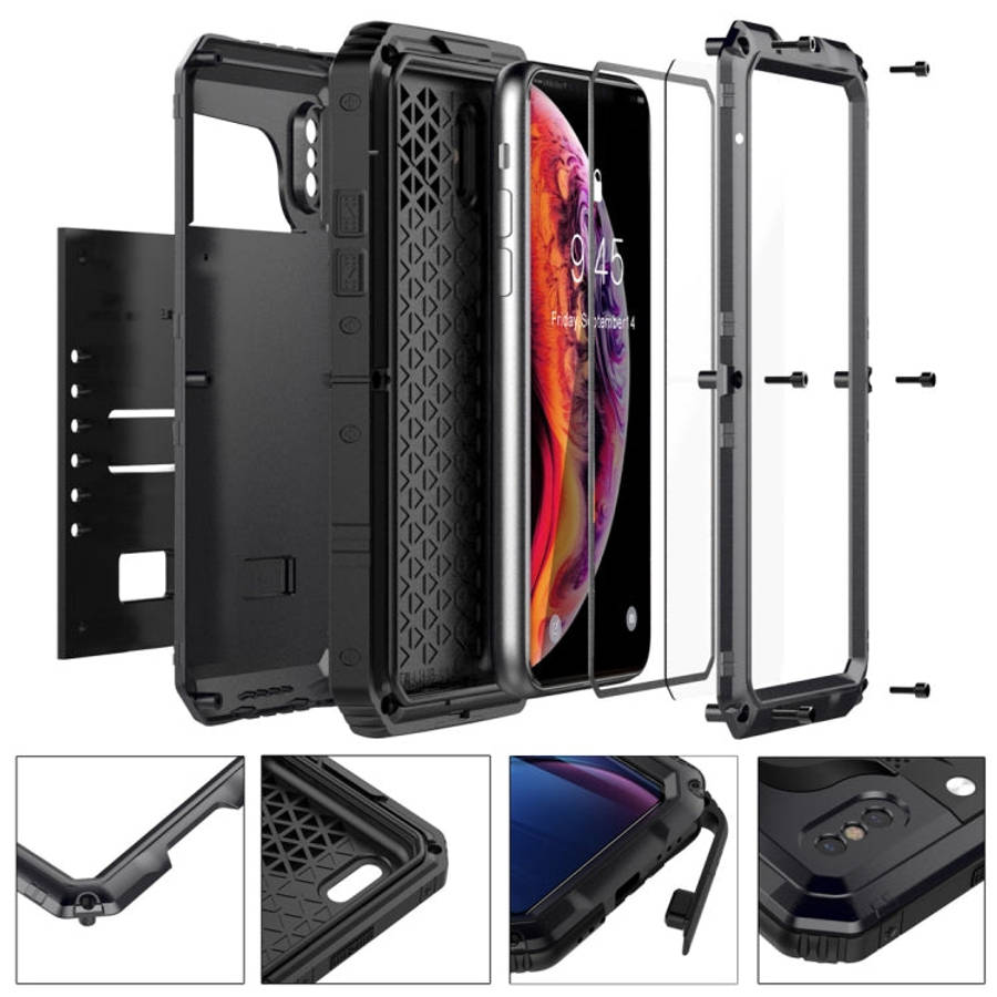 For iPhone XS Max Waterproof Dustproof Shockproof Zinc Alloy + Silicone Case, iPhone XS Max