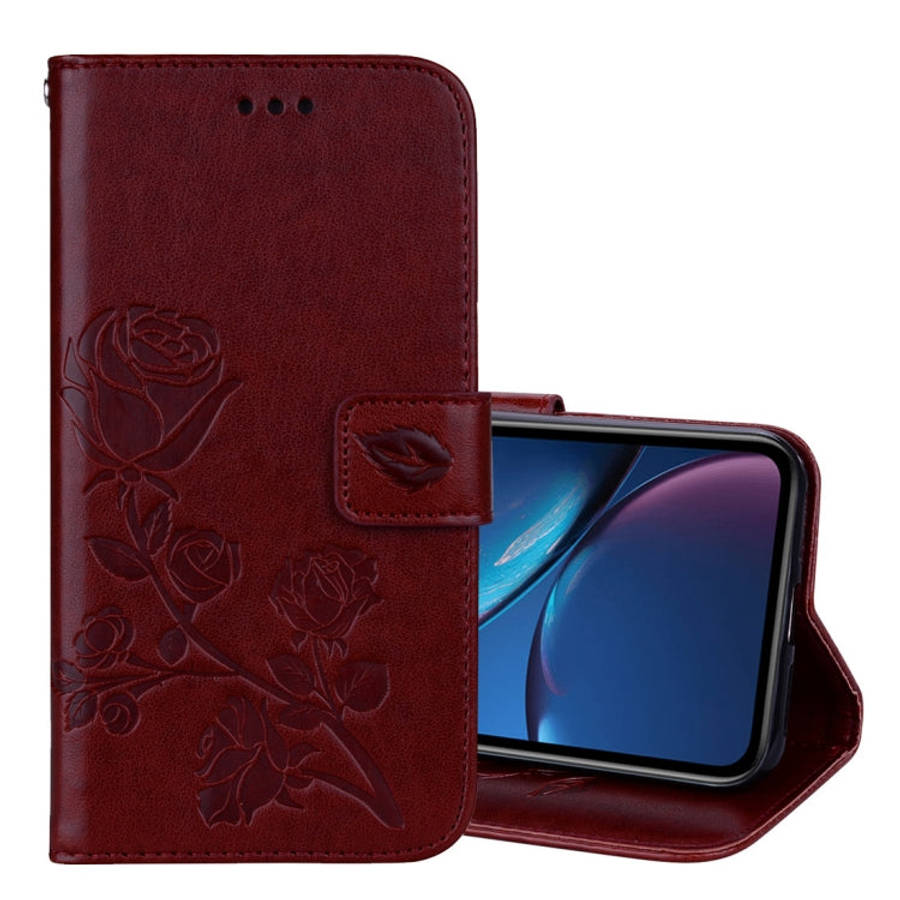 For iPhone XR Rose Embossed Horizontal Flip PU Leather Case,  with Holder & Card Slots & Wallet, ...