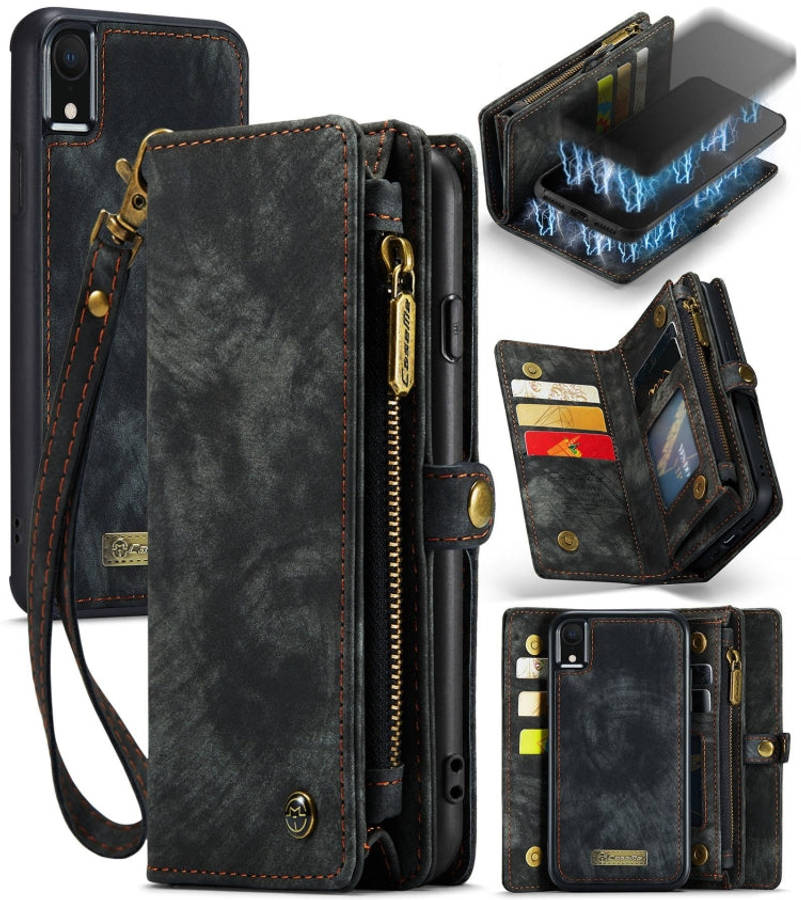 For iPhone XR CaseMe Detachable Multifunctional Horizontal Flip Leather Case with Card Slot & Hol...