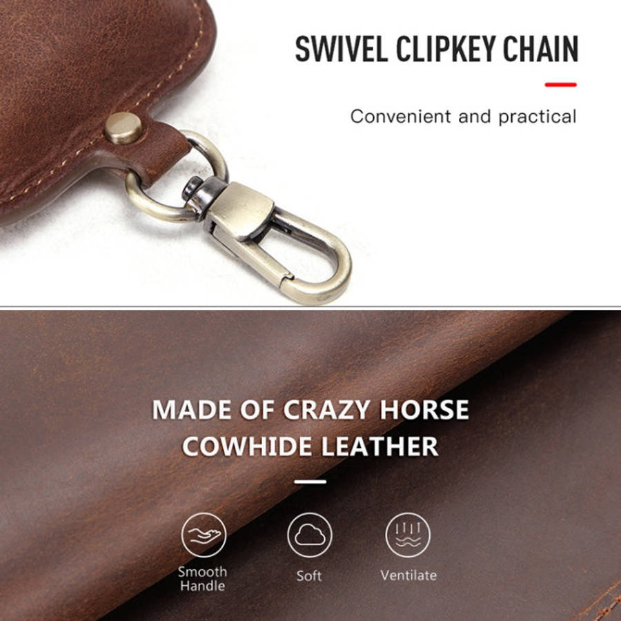 CF1108 For AirPods Pro Crazy Horse Texture Earphone Protective Leather Case with Hook, For AirPod...