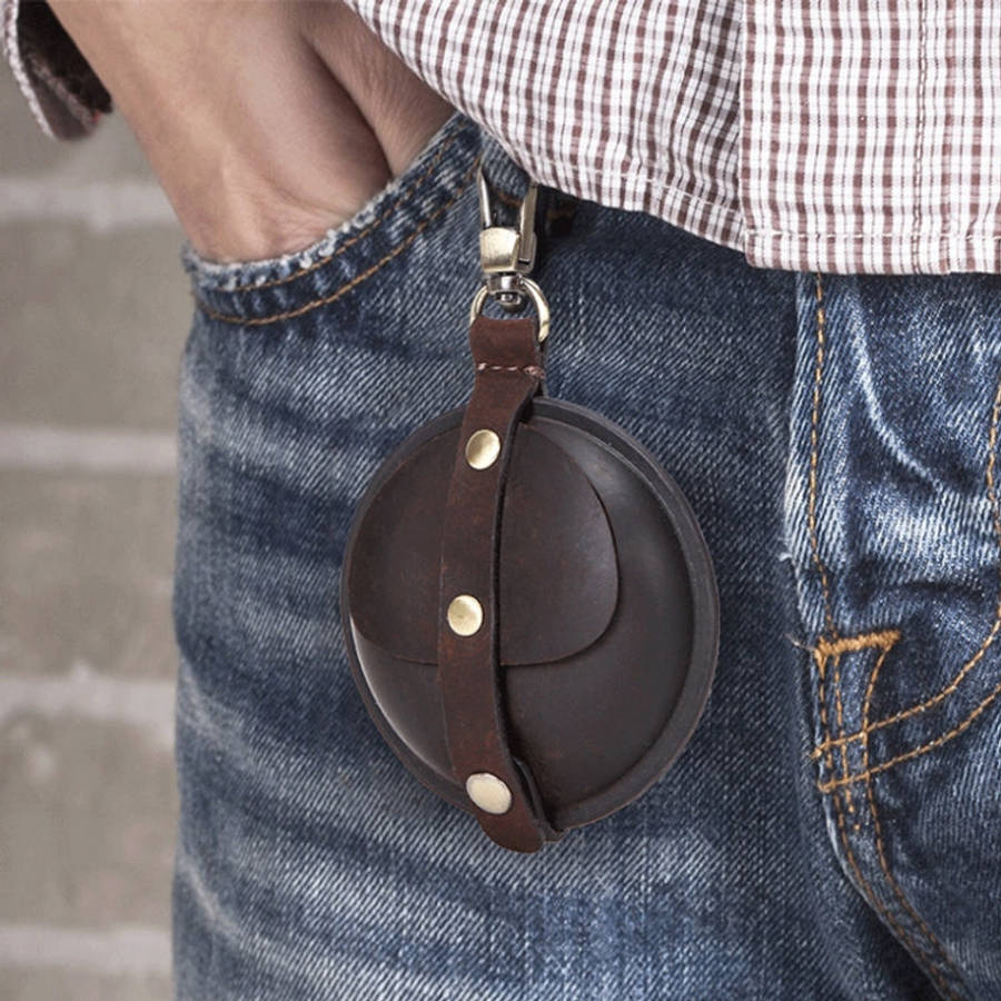 CF1042B For AirPods Pro Crazy Horse Texture Convenient Multifunction Earphone Protective Leather ...