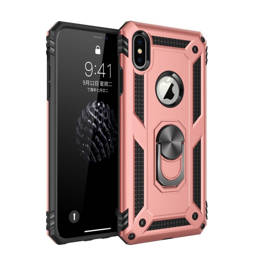 For iPhone X / XS Sergeant Armor Shockproof TPU + PC Protective Case with 360 Degree Rotation Hol...