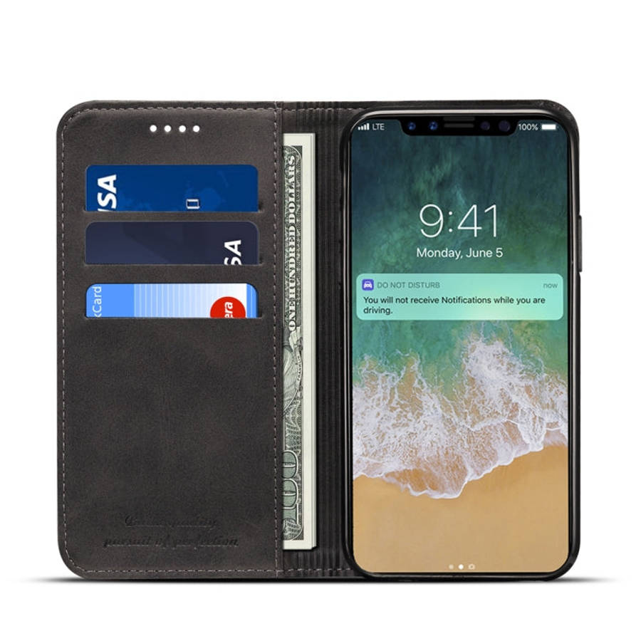 For iPhone X / XS Suteni Calf Texture Horizontal Flip Leather Case with Holder & Card Slots & Wal...
