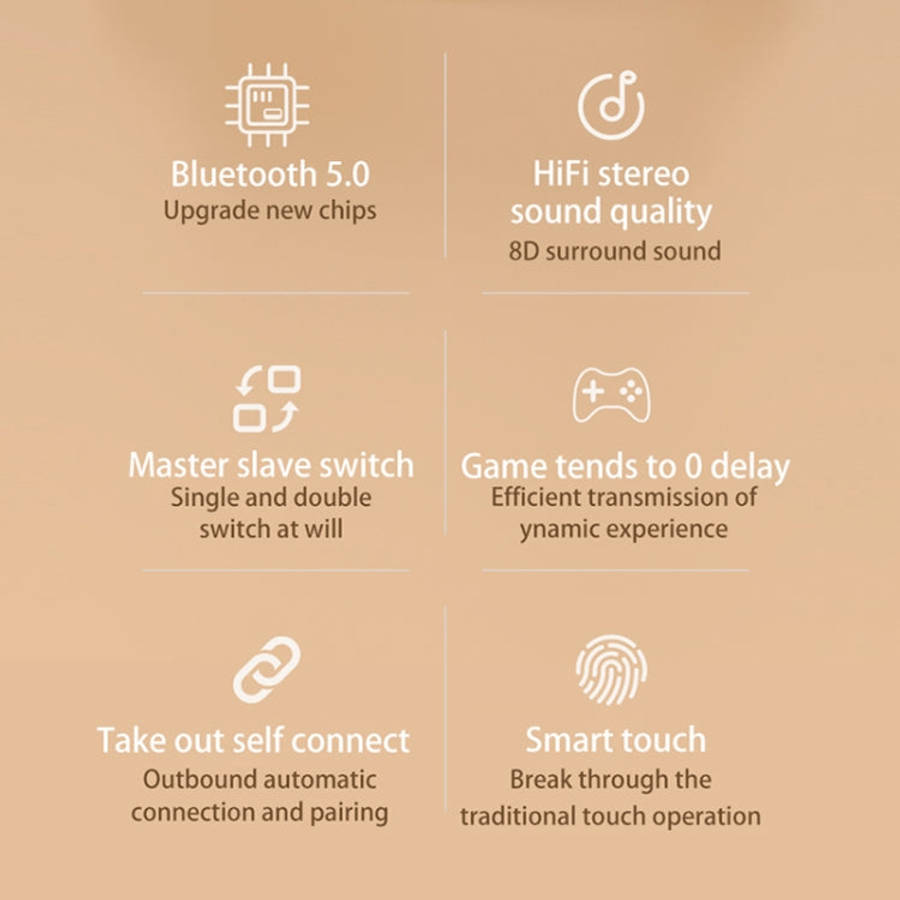 278 TWS External Noise Cancelling Touch Bluetooth Earphone with Charging Box, Support LED Power D...