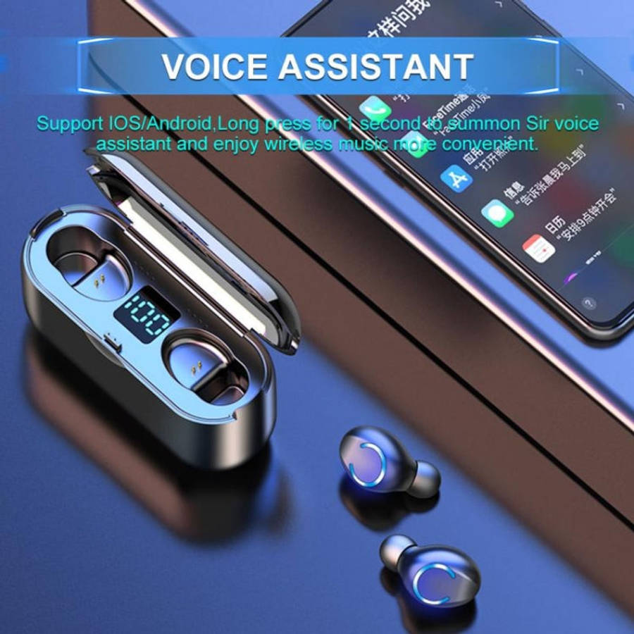 F9-8 TWS CVC8.0 Noise Cancelling Touch Mini Bluetooth Earphone with Charging Box, Support Three-s...