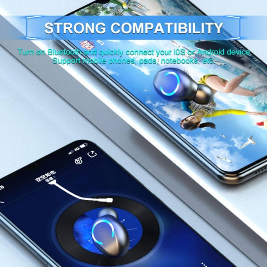 F9-8 TWS CVC8.0 Noise Cancelling Touch Mini Bluetooth Earphone with Charging Box, Support Three-s...