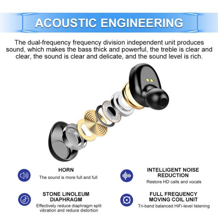 F9-8 TWS CVC8.0 Noise Cancelling Touch Mini Bluetooth Earphone with Charging Box, Support Three-s...