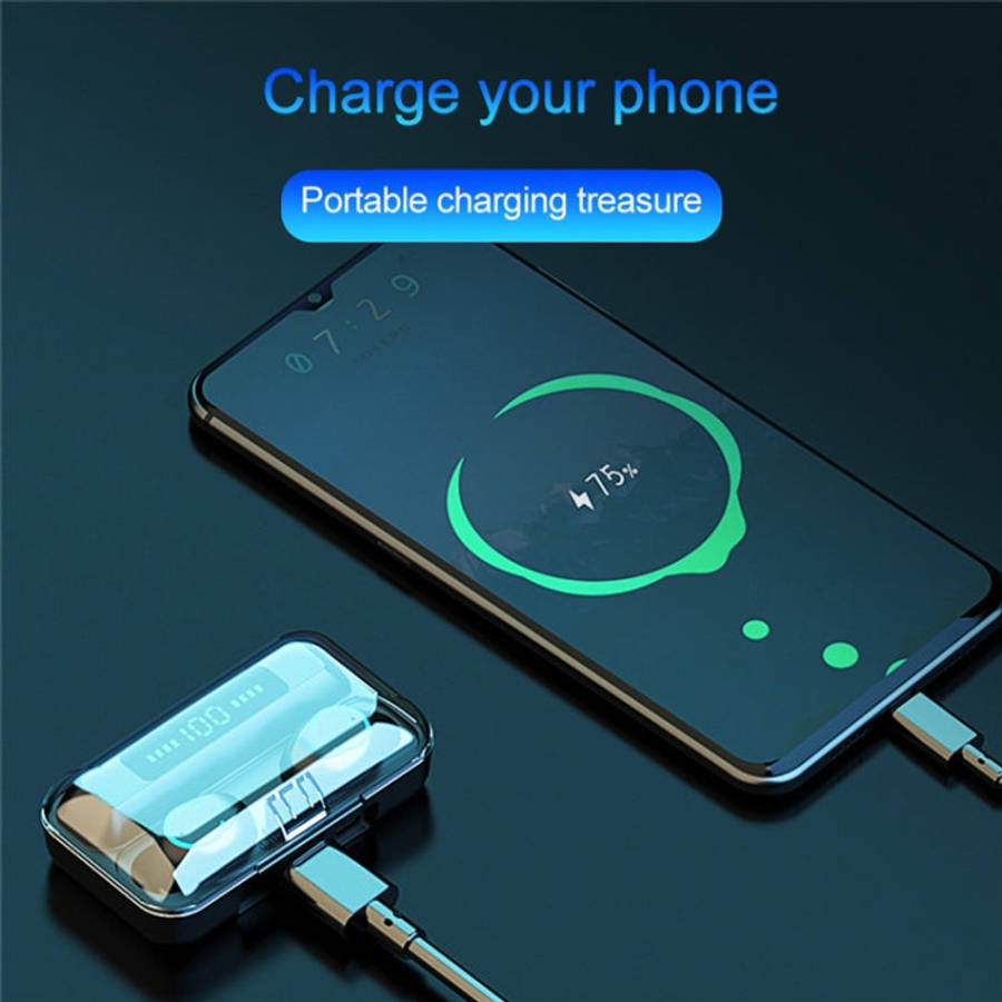 F9-9 TWS CVC8.0 Noise Cancelling Bluetooth Earphone with Charging Box, Support Touch Lighting Eff...
