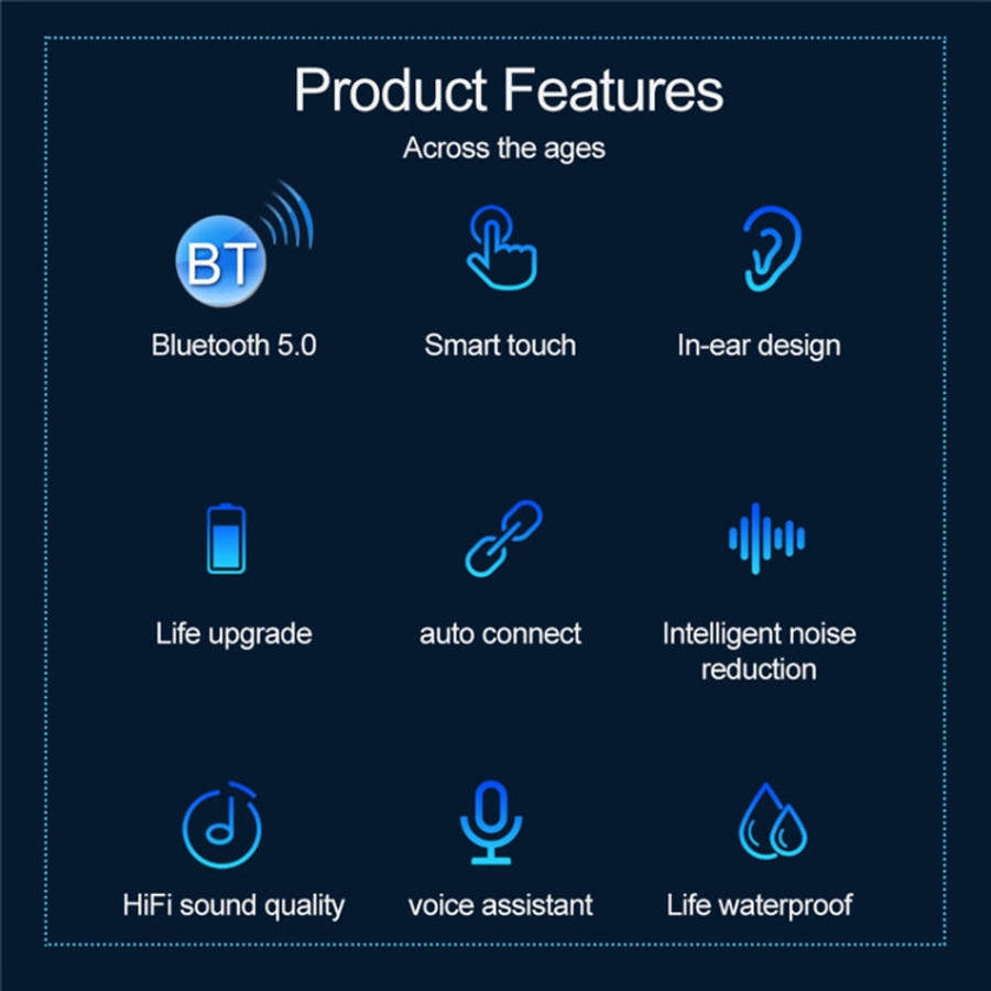 F9-9 TWS CVC8.0 Noise Cancelling Bluetooth Earphone with Charging Box, Support Touch Lighting Eff...