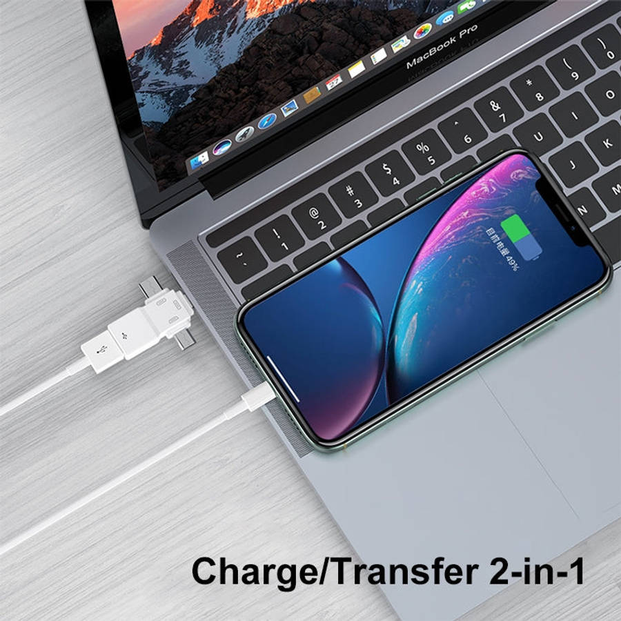 USB 2.0 to 8 Pin + USB-C / Type-C + Micro USB  OTG Adapter