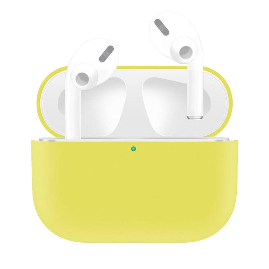 For AirPods Pro Solid Color Silicone Earphone Protective Case, Yellow, Pink, Grey, Light Purple, ...