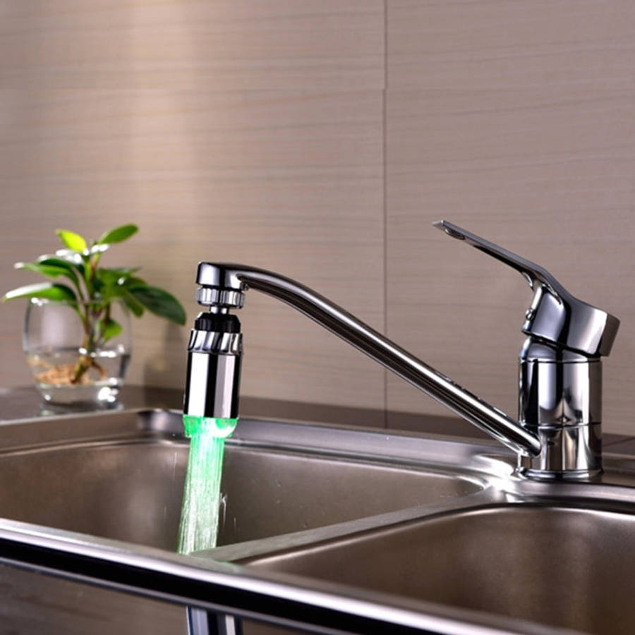 SDF-B2 1 LED ABS Temperature Sensor RGB LED Faucet Light Water Glow Shower, Size: 78 x 28mm, Inte...