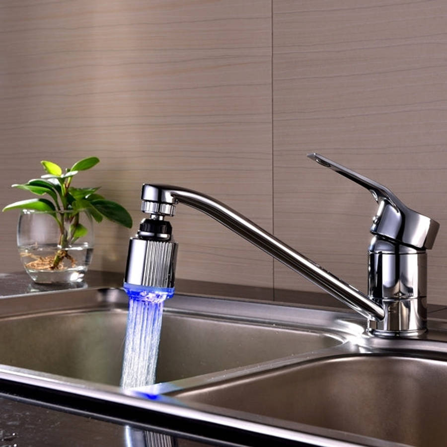 SDF-B5 1 LED ABS Temperature Sensor RGB LED Faucet Light Water Glow Shower, Size: 75 x 37mm, Inte...