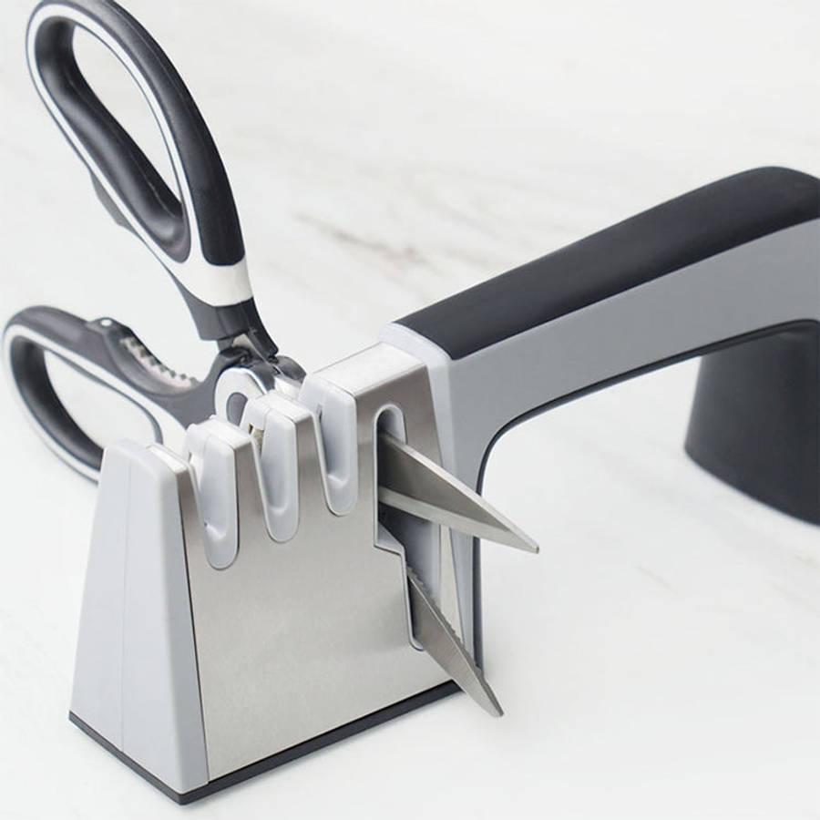 4 in 1 Stainless Steel Knife Sharpener Four Section Hand-held Quick Sharpening Tool with Non Slip...