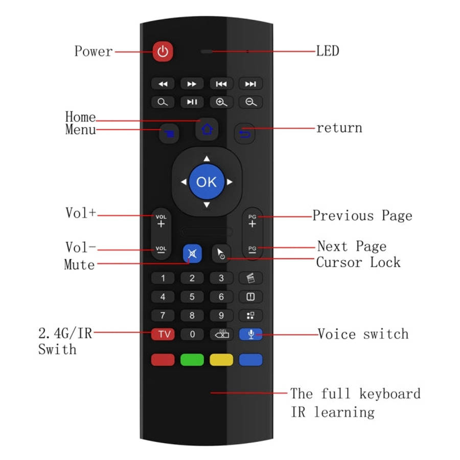 MX3-M Air Mouse Wireless 2.4G Remote Control Keyboard with Microphone for Android TV Box / Mini P...