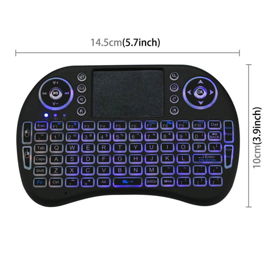 2.4GHz Mini i8 Wireless QWERTY Keyboard with Colorful Backlight & Touchpad & Multimedia Control f...