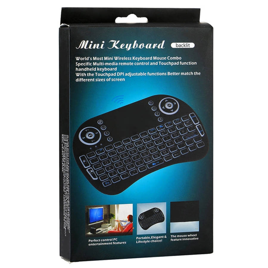 2.4GHz Mini i8 Wireless QWERTY Keyboard with Colorful Backlight & Touchpad & Multimedia Control f...