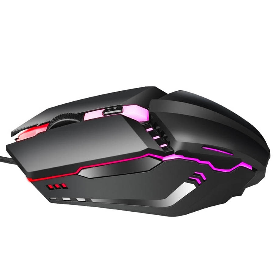 HXSJ S200 USB2.0 1600dpi Adjustable 4-Keys Colorful Glowing Wired Gaming Mouse, Length: 1.5m