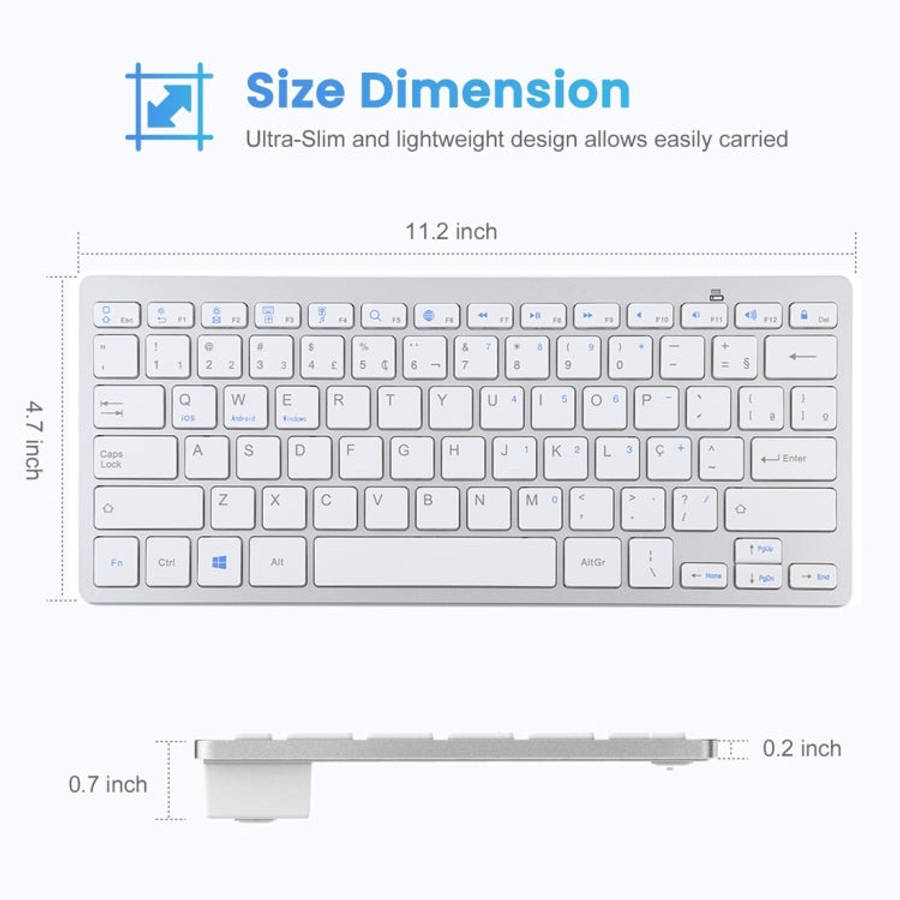 WB-8022 Ultra-thin Wireless Bluetooth Keyboard, Portuguese Keys, Portuguese Keys